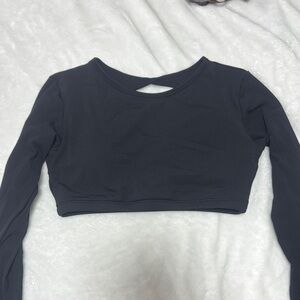 Black Long Sleeve Crop Top